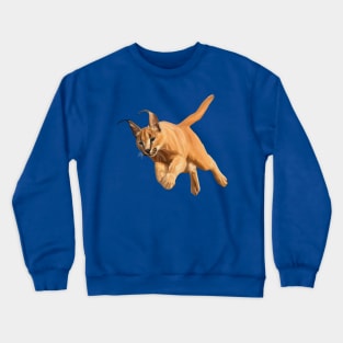 Pouncing Caracal Cat Crewneck Sweatshirt